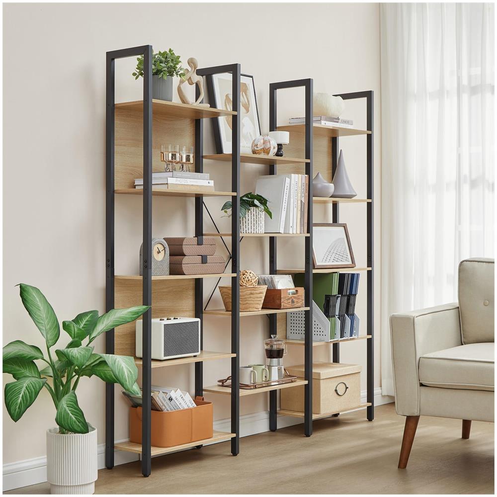 Libreria doppia Valora - Stile loft in rovere Sonoma con 14 ripiani - Foto 2