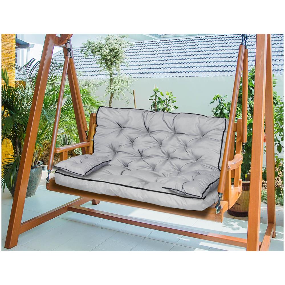 Set da giardino 120x60x50 cm Cuscini grigi impermeabili - Foto 2