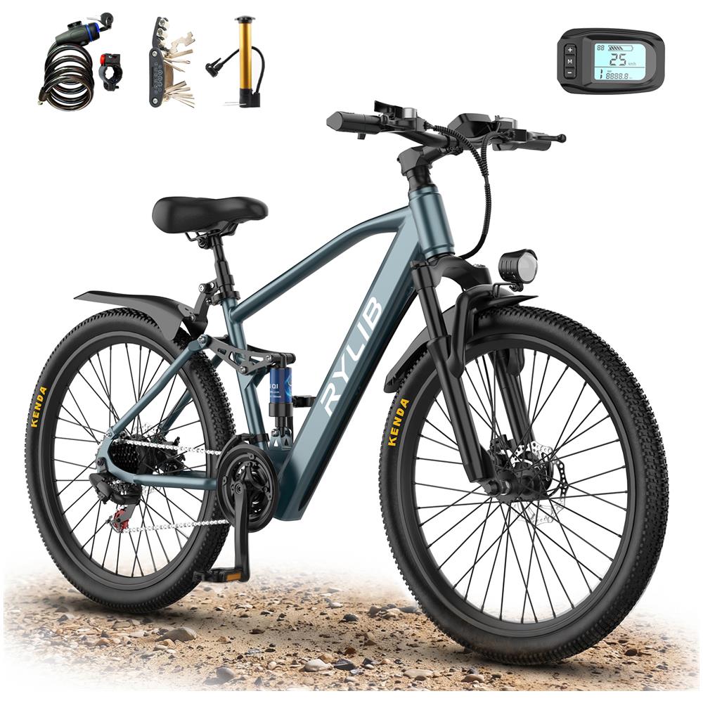 26"" Bicicletta Elettrica GT900 Shimano 21 Velocità Batteria 36V13Ah 250W 25KM /H 30-60km Display LCD con Sblocco NFC City E-Bike - Foto 1