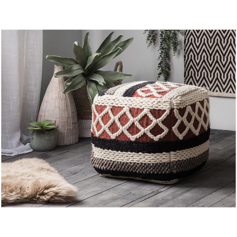 Pouf In Tessuto Multicolore 42 X 48 Cm Sagar - Foto 2