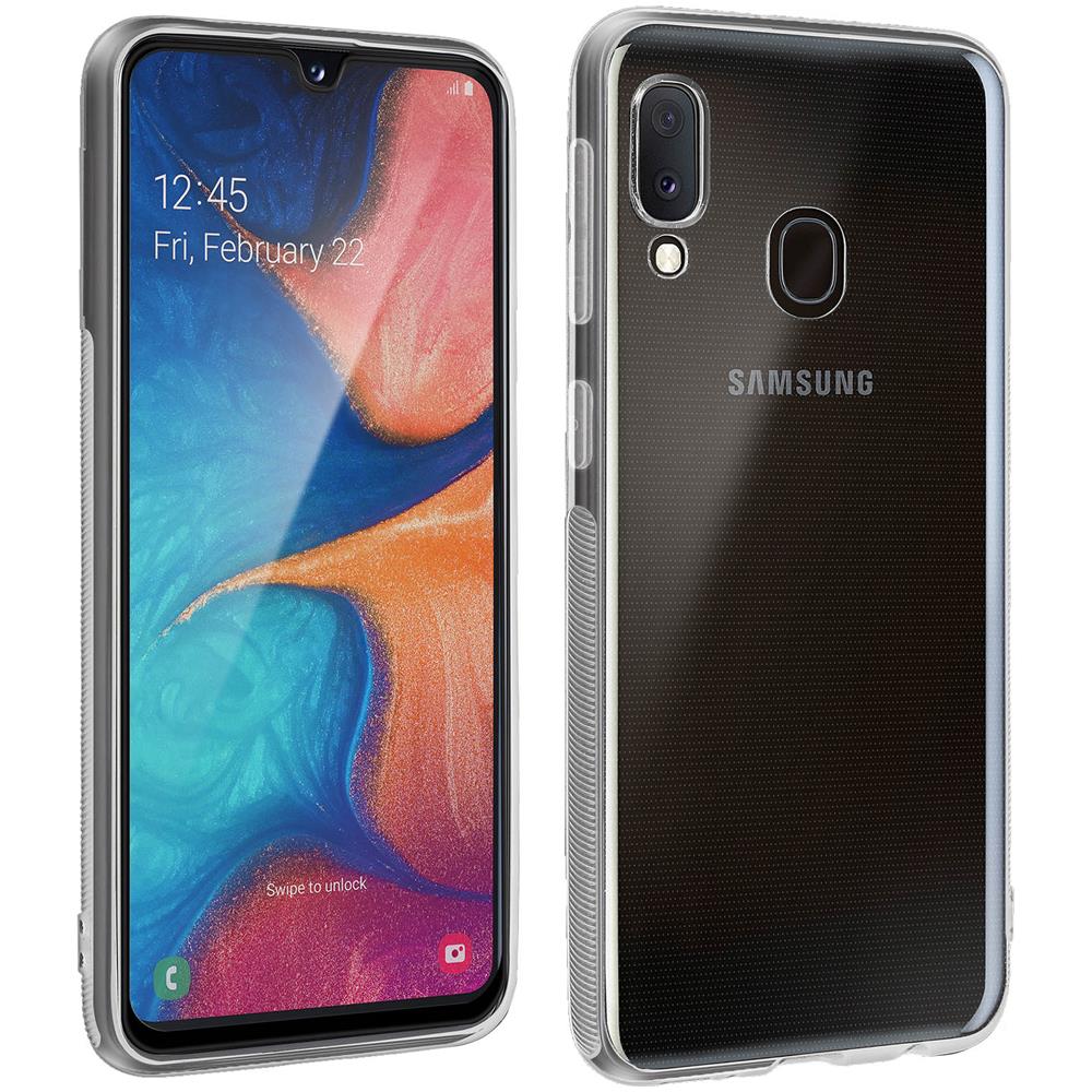 Cover Samsung Galaxy A20e Silicone Trasparente E Vetro Temperato Contorno Nero - Foto 1