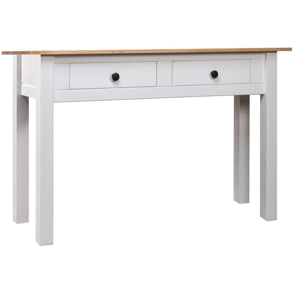 Tavolo Consolle Bianco 110x40x72 cm Legno Massello Pino Panama - Foto 1