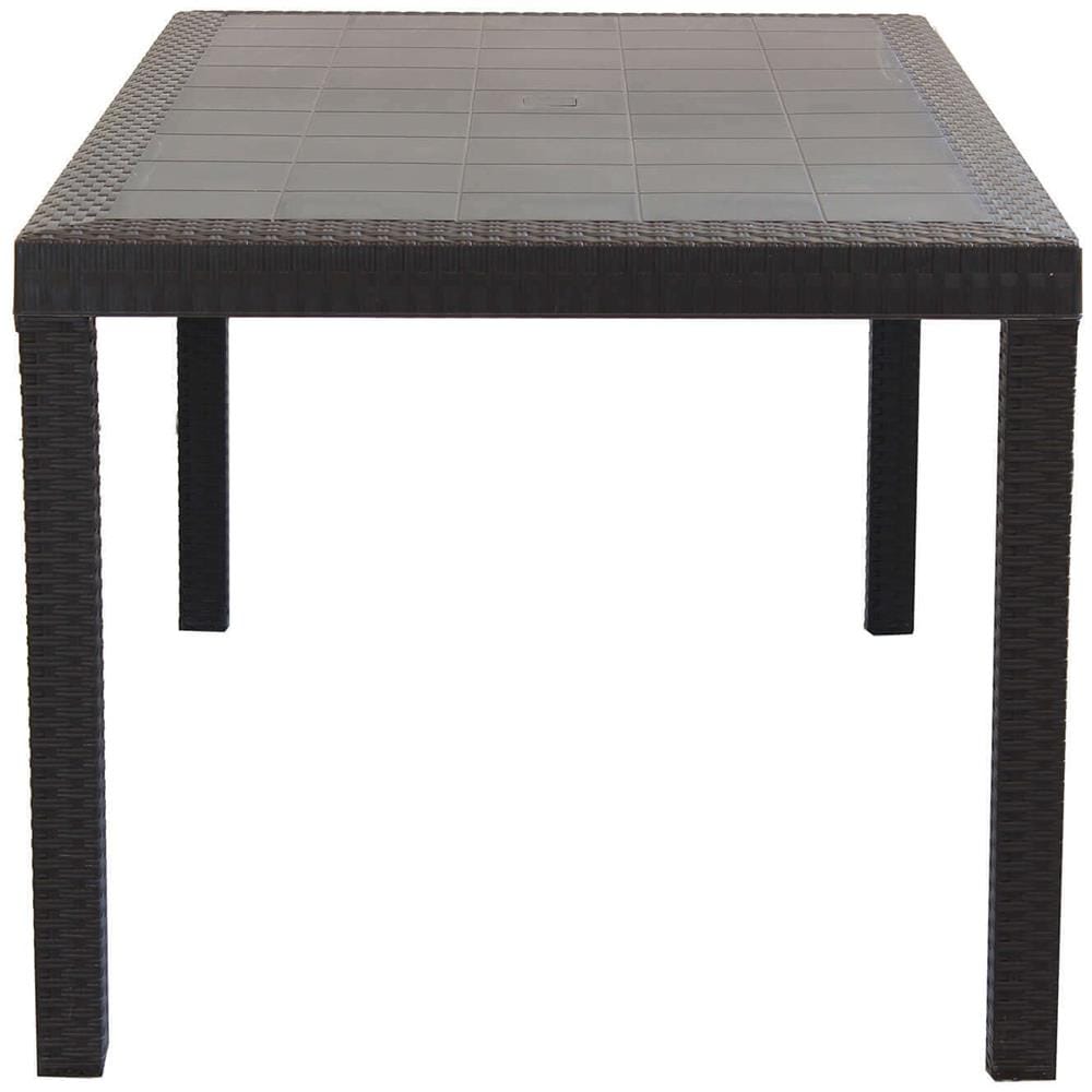 Caligola - Set Tavolo Fisso In Wicker Cm 150 X 90 Compreso Di 4 Sedute - Foto 4