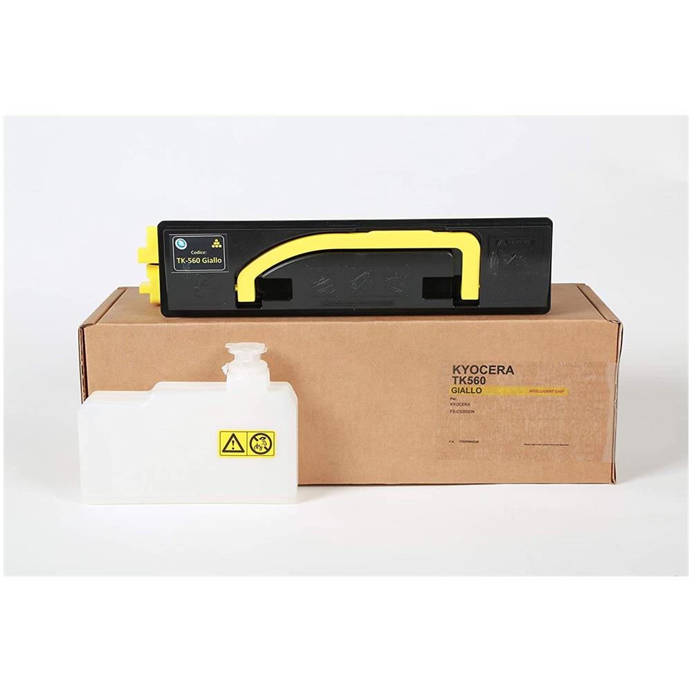 TONER COMPATIBILE - Kyocera Tk-560y Giallo 1t02hnaeu0 Per Fs-c5350dn, 5300dn, Ecosys P6030cdn Fornito Di Intelligent Chip Capacità 10000 Copie Made In Italy - Foto 2