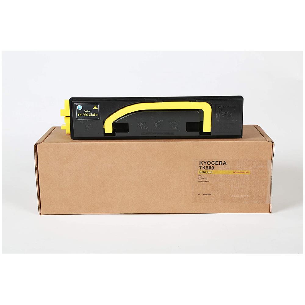 TONER COMPATIBILE - Kyocera Tk-560y Giallo 1t02hnaeu0 Per Fs-c5350dn, 5300dn, Ecosys P6030cdn Fornito Di Intelligent Chip Capacità 10000 Copie Made In Italy - Foto 1