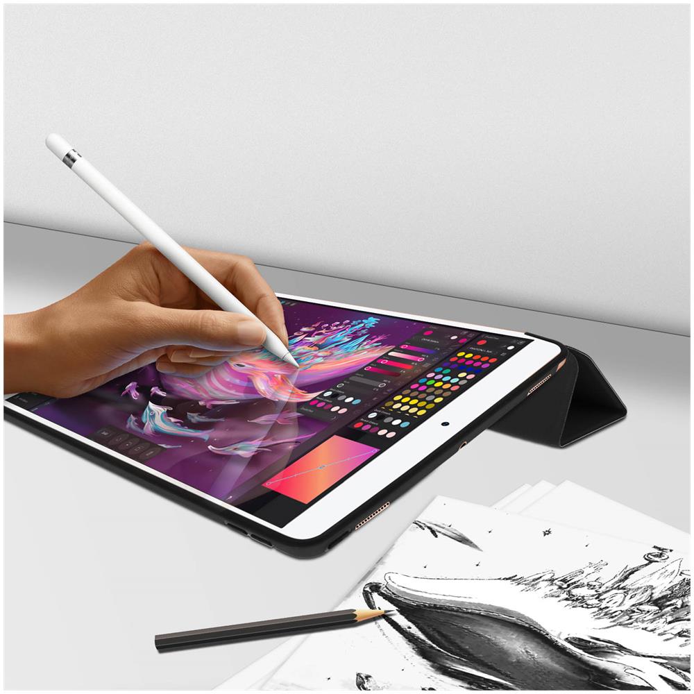Custodia Ipad Air 3 2019 E Pro 10.5 Sportellino Supporto Video / Tastiera Nero - Foto 5