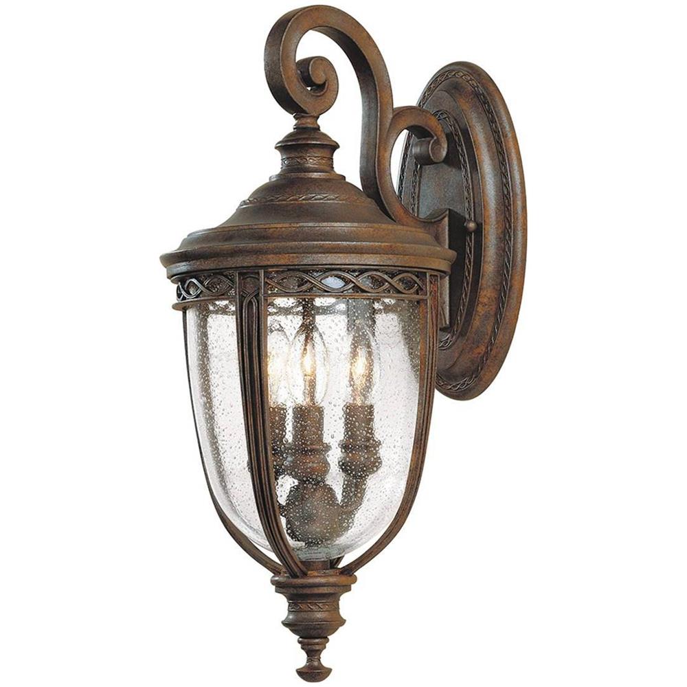 Lanterna A 3 Luci Da Esterno A Parete Media Bronzo Britannico Ip44, E14 - Foto 1