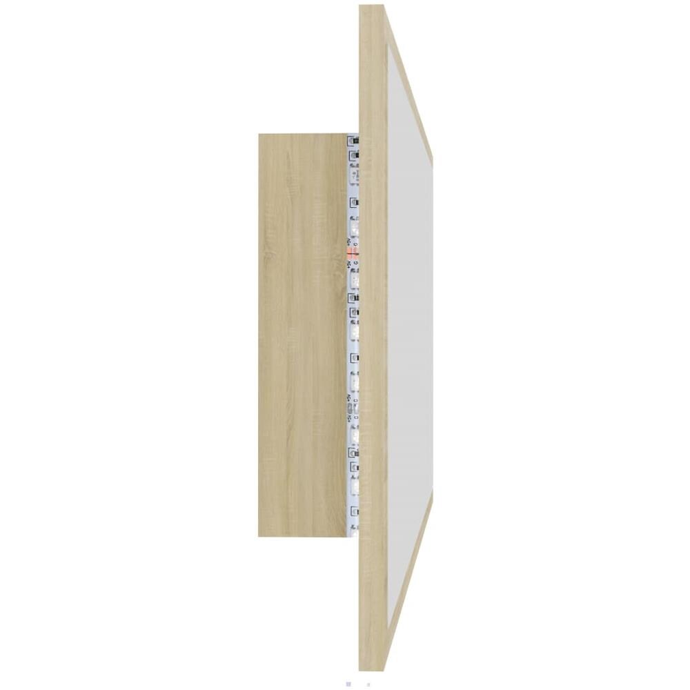 Specchio da Bagno LED Rovere Sonoma 90x8,5x37 cm in Acrilico - Foto 10