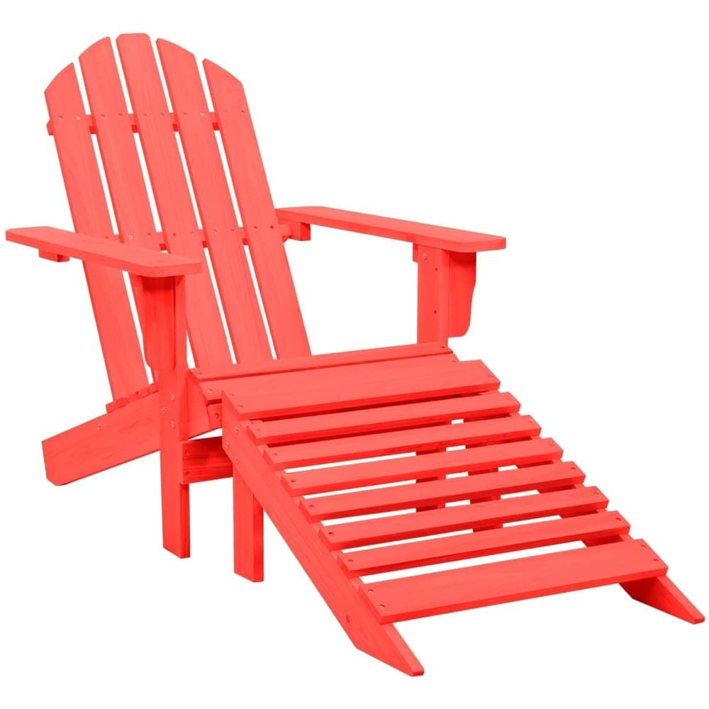 Sedia Giardino Adirondack con Ottomana Massello di Abete Rossa - Foto 1