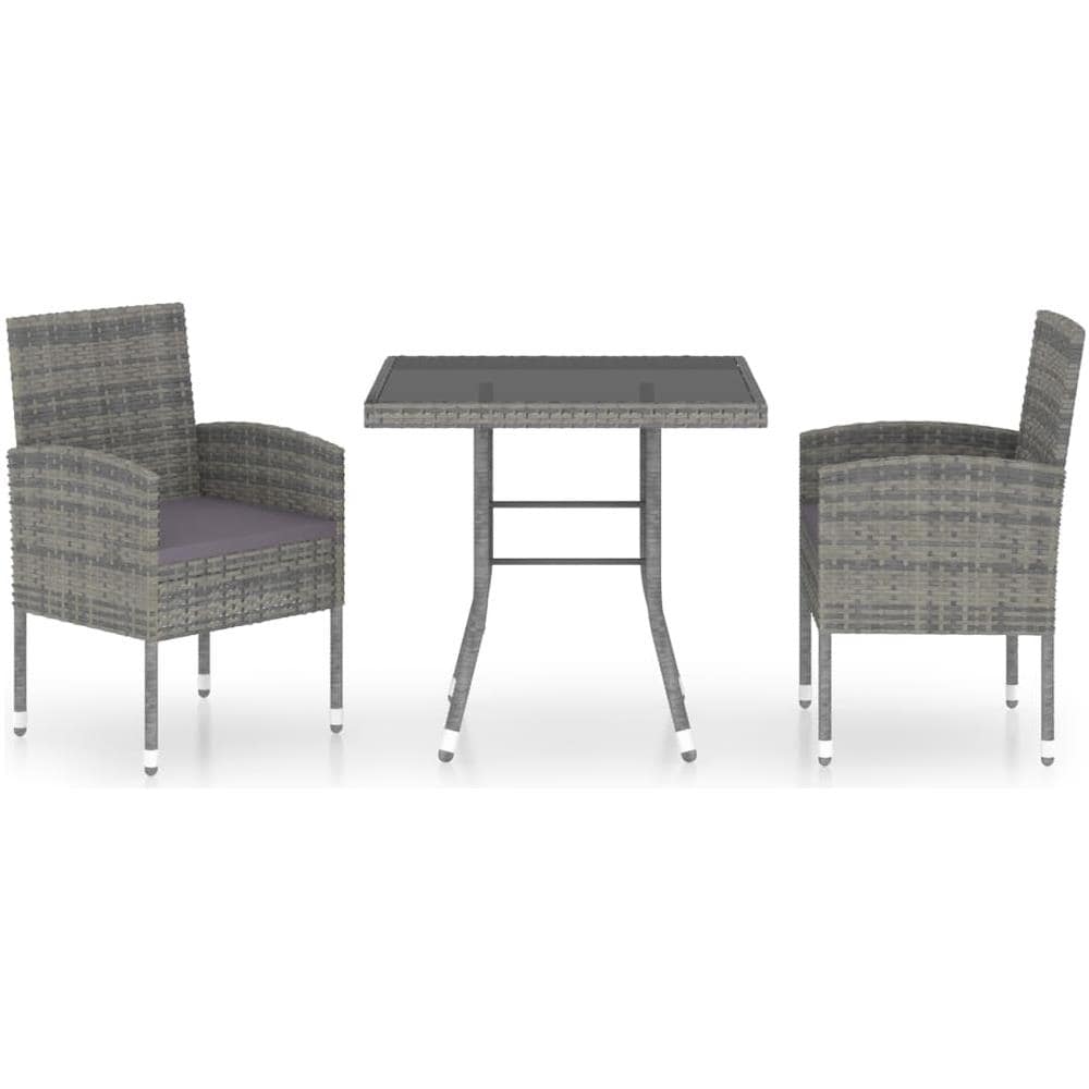 Tavolo Da Giardino In Rattan Sintetico PP - 58x58x41 Cm, Colore Antracite, Leggero E Facile Da Pulire