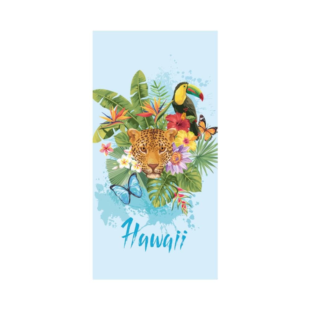 Telo Mare Stampato In Spugna Spiaggia Piscina Disegno New Tropical Hawaii   - Foto 1