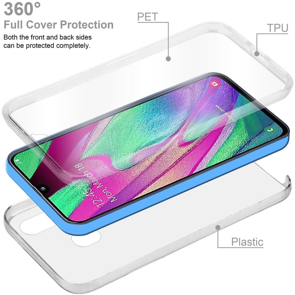 Custodia Compatibile Con Samsung Galaxy A40 In Transparente - 360° Full Body Copertura Protettiva - Protezione Anteriore E Posteriore, Protezione A Tutto Tondo Con Protezione Del Display - Foto 2