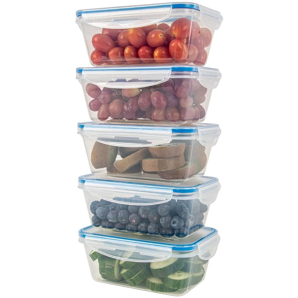 Classbach C-fhd 4007 K 5 Recipienti In Plastica Per Alimenti Con Coperchio Ermetici Contenitori Cucina - Foto 1