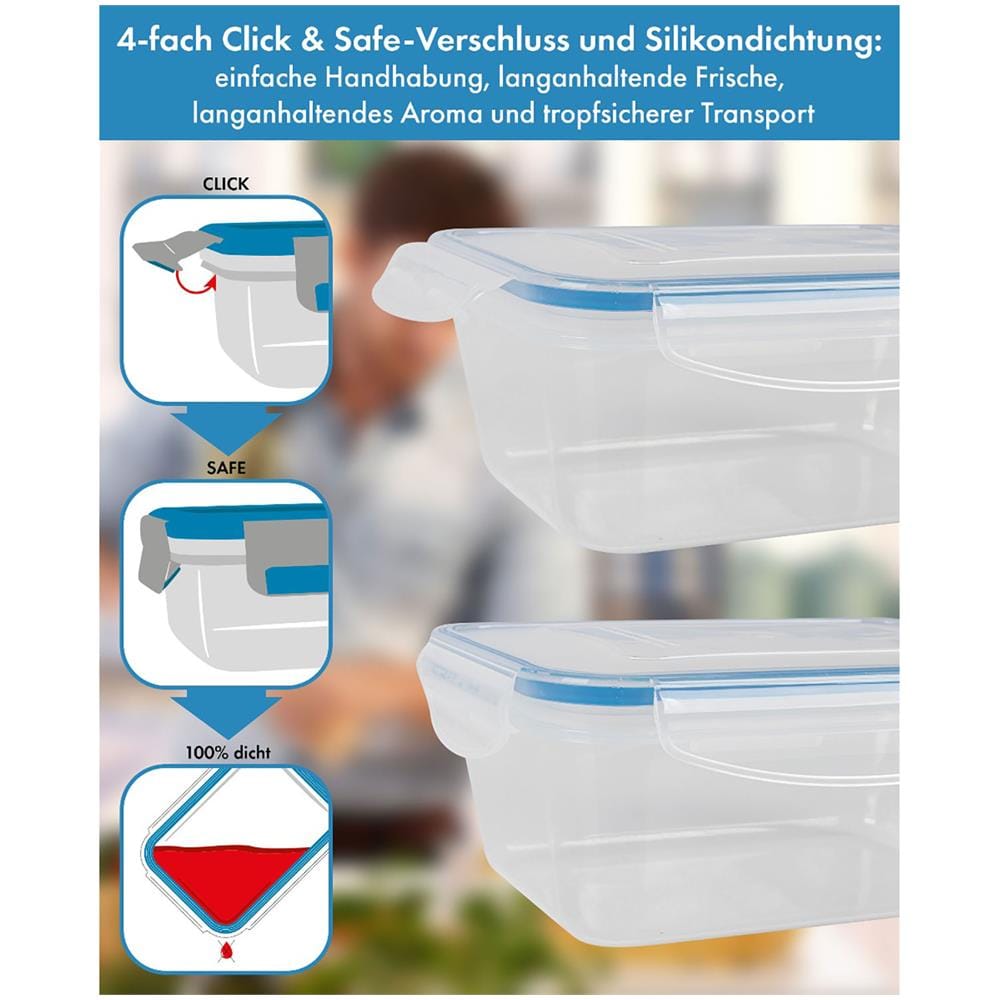 Classbach C-fhd 4007 K 5 Recipienti In Plastica Per Alimenti Con Coperchio Ermetici Contenitori Cucina - Foto 2