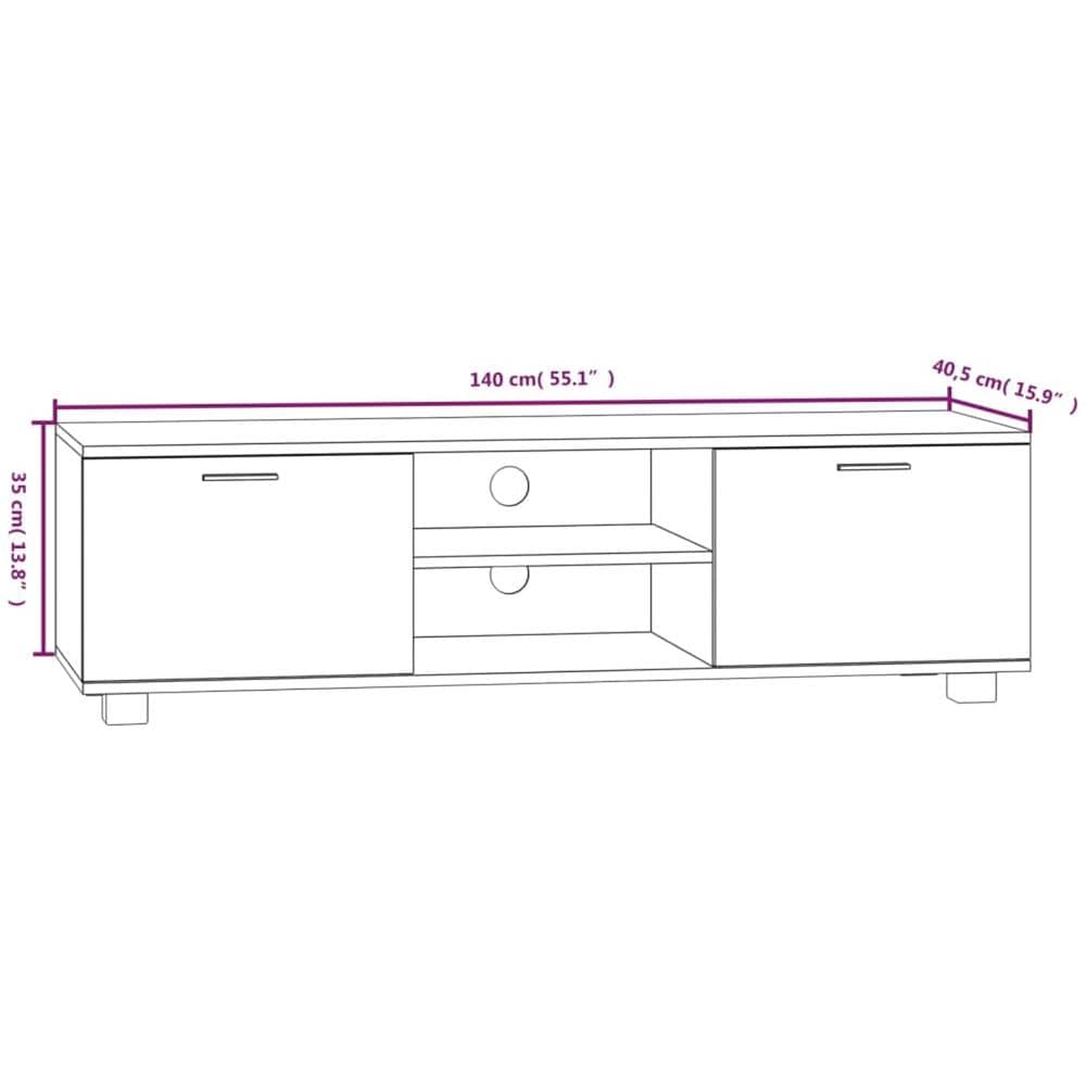 Mobile Per Tv Grigio Cemento 140x40,5x35 Cm Legno Multistrato - Foto 8