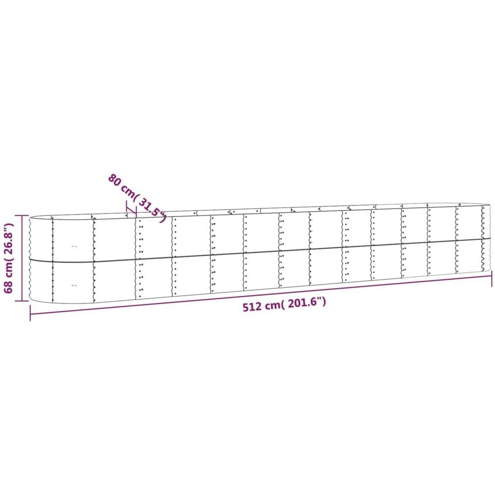 Letto Giardino Acciaio Verniciato a Polvere 512x80x68cm Argento - Foto 5