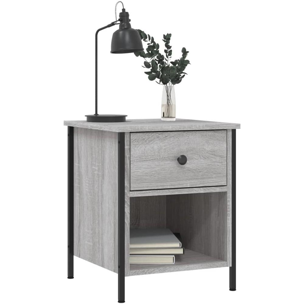 Comodino Grigio Sonoma 40x42x50 Cm In Legno Multistrato - Foto 2