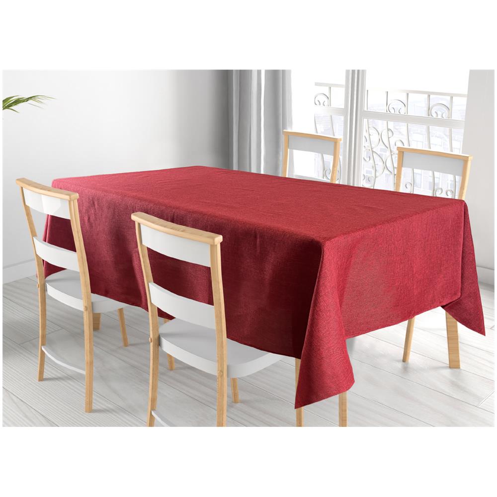 Tovaglia Natale Cucina Soggiorno Antimacchia Tinta Unita Bordeaux Fiammetta 140x140 Fiammetta - Foto 1