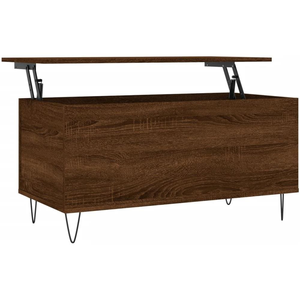 Tavolino Salotto Rovere Marrone 90x44,5x45 Cm Legno Multistrato - Foto 2
