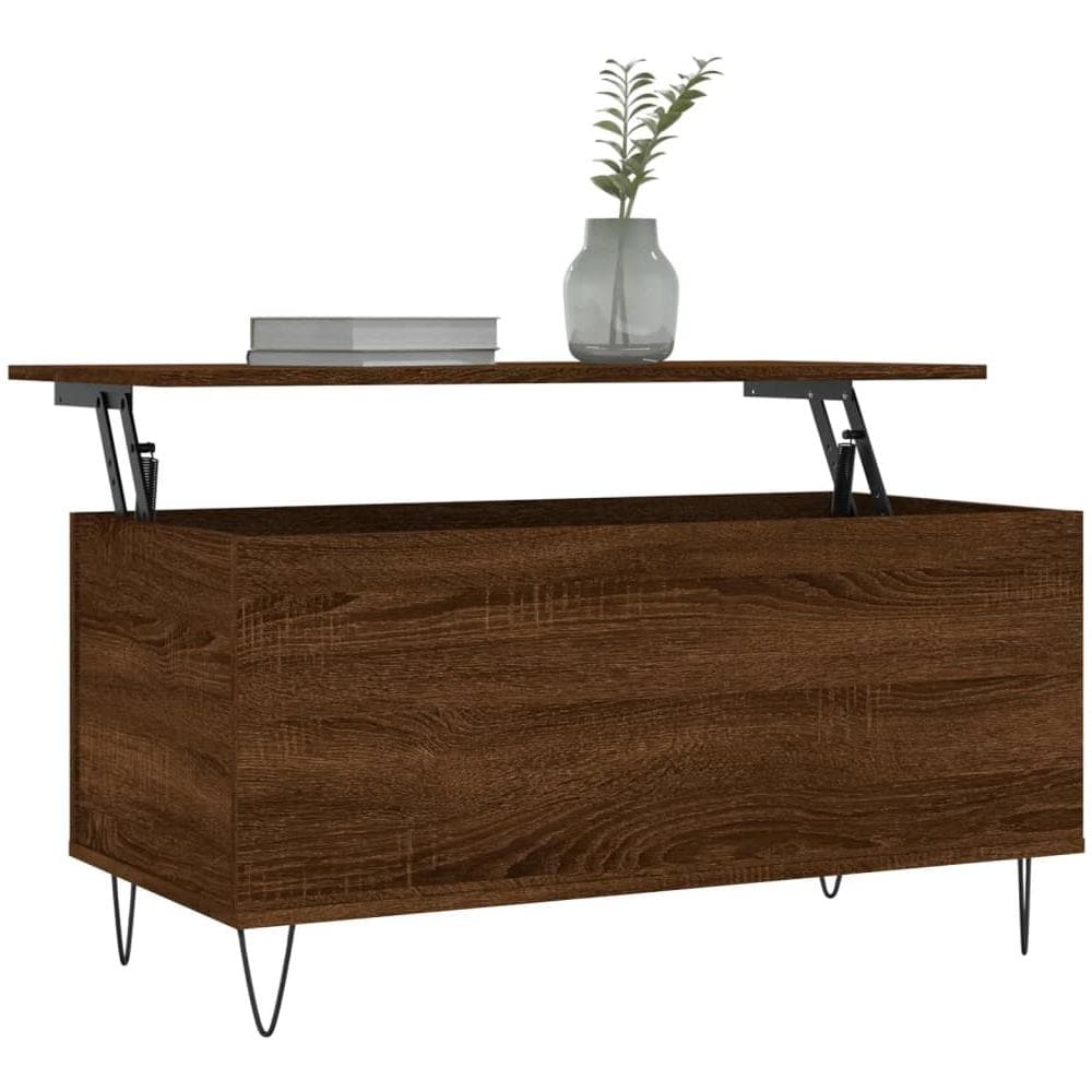 Tavolino Salotto Rovere Marrone 90x44,5x45 Cm Legno Multistrato - Foto 3