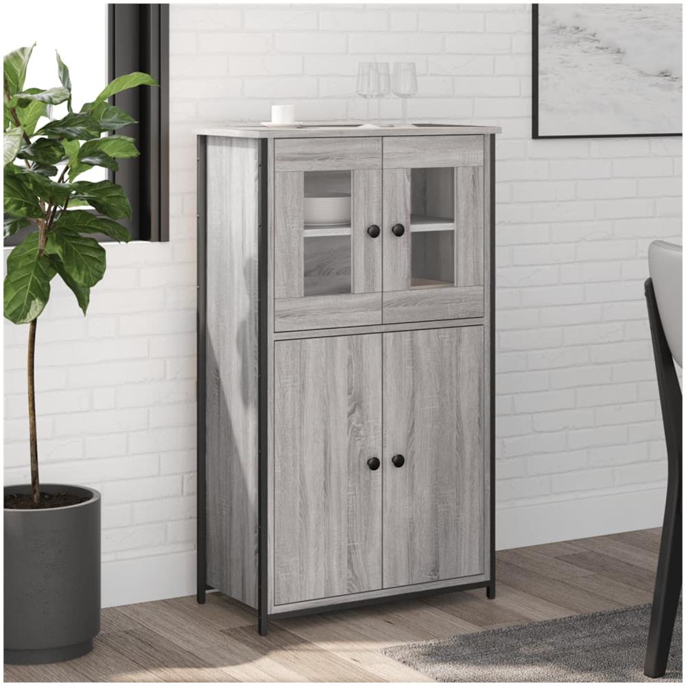 Credenza Grigio Sonoma 62x32x106,5 Cm In Legno Multistrato - Foto 1