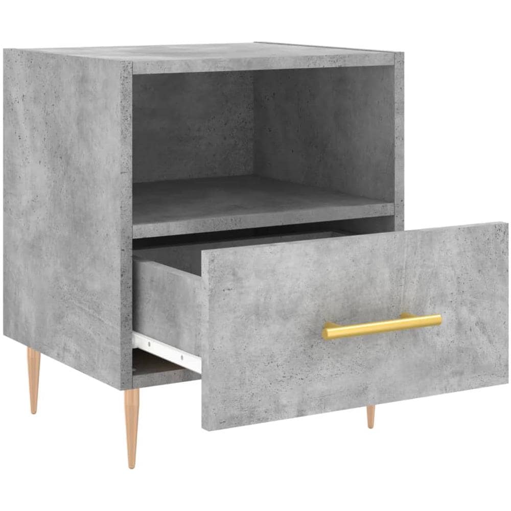 Comodino Grigio Cemento 40x35x47,5 Cm In Legno Multistrato - Foto 3