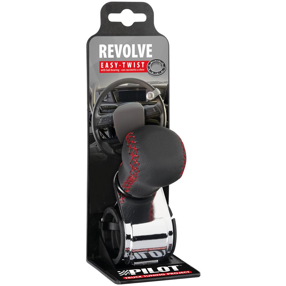 Revolve, Pomello Volante In Pelle Con Cuciture Rosse, Staffa Cromata - Foto 2