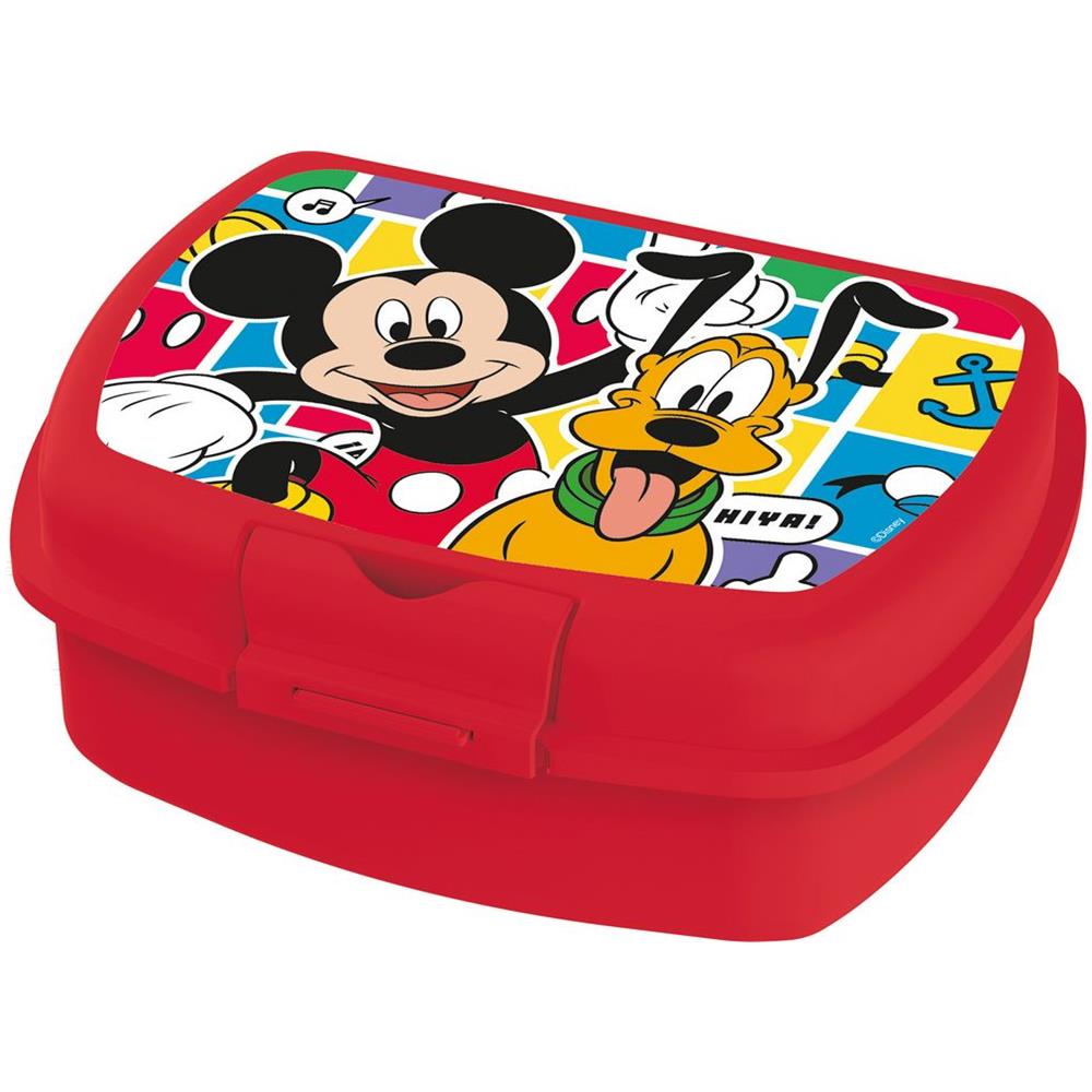 Disney Sandwich Box Rossa Per Bambini In Plastica Mickey Mouse Topolino Utile Per Portare La Merenda Fuori Casa - Foto 1