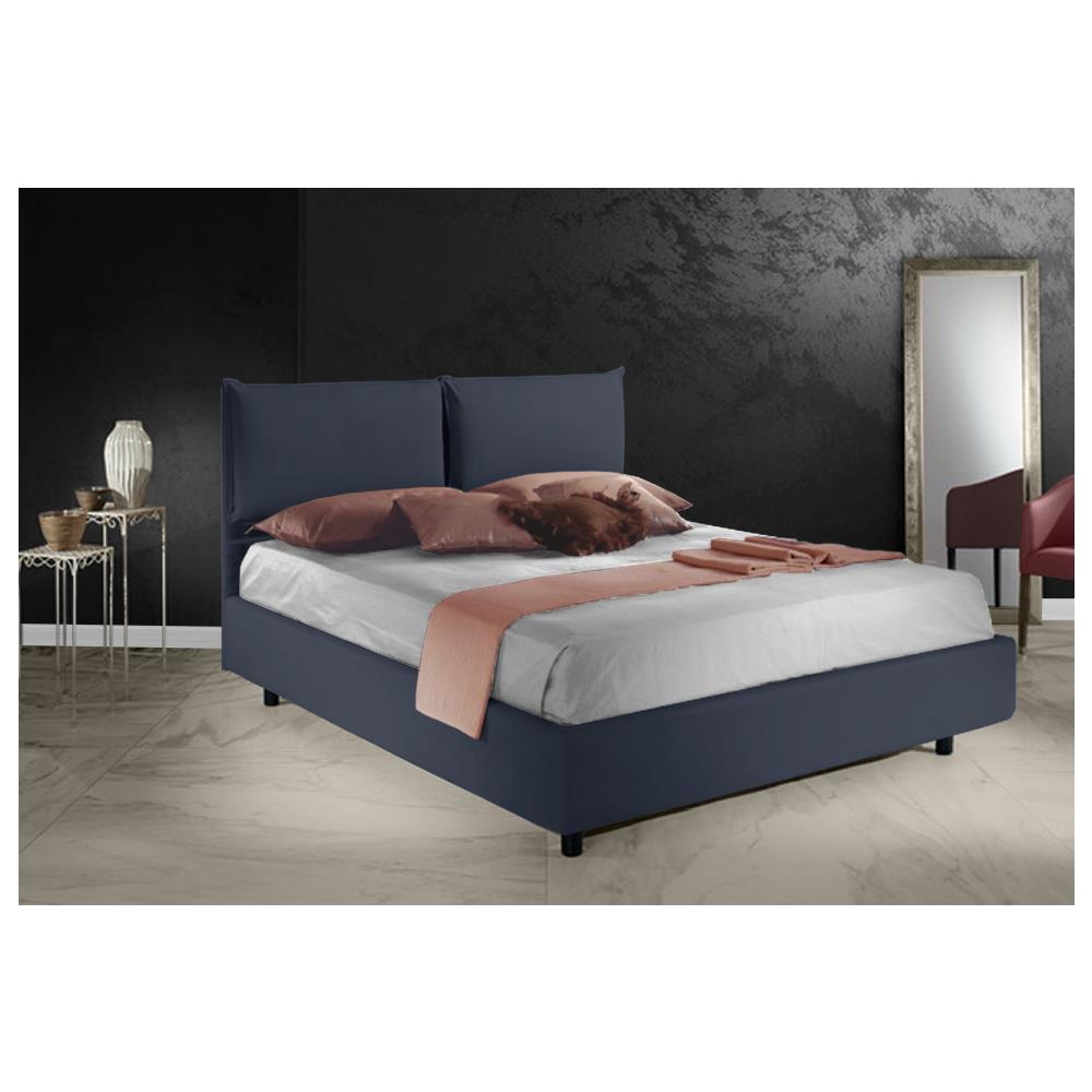 Letto Matrimoniale, Il Modello Lille E' Un Letto Semplice Ma Allo Stesso Tempo Raffinato, Rete A Doghe 140x200 Cm, Compreso Box Contenitore, Rivestimento Sfoderabile, Made In Italy - Foto 2