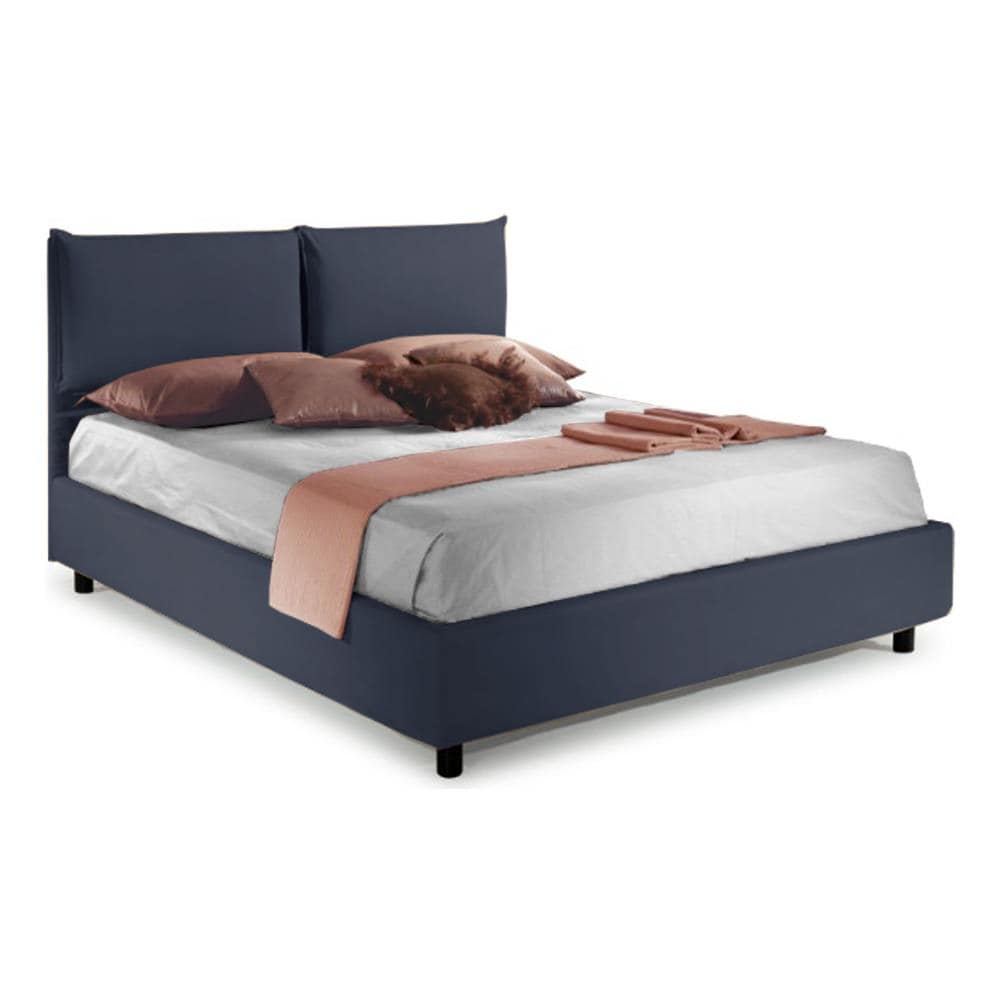 Letto Matrimoniale, Il Modello Lille E' Un Letto Semplice Ma Allo Stesso Tempo Raffinato, Rete A Doghe 140x200 Cm, Compreso Box Contenitore, Rivestimento Sfoderabile, Made In Italy - Foto 1