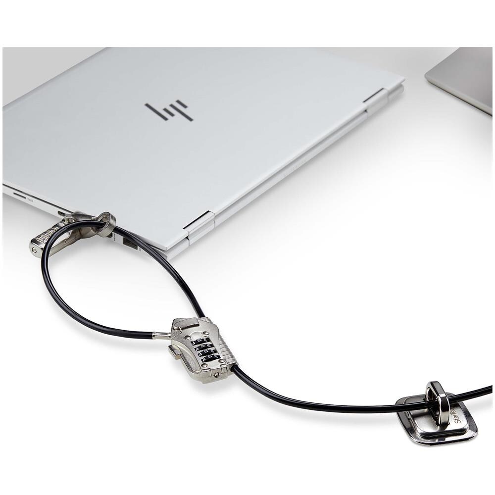 Kit Di Sicurezza Per Computer Portatili /Desktop e Periferiche, Blocco Di Sicurezza Antifurto, K-Slot, Cavo In Acciaio Da 3m, 3 Dispositivi, Serratura a 4 Cifre Ripristinabile Dall'Utente - Foto 2