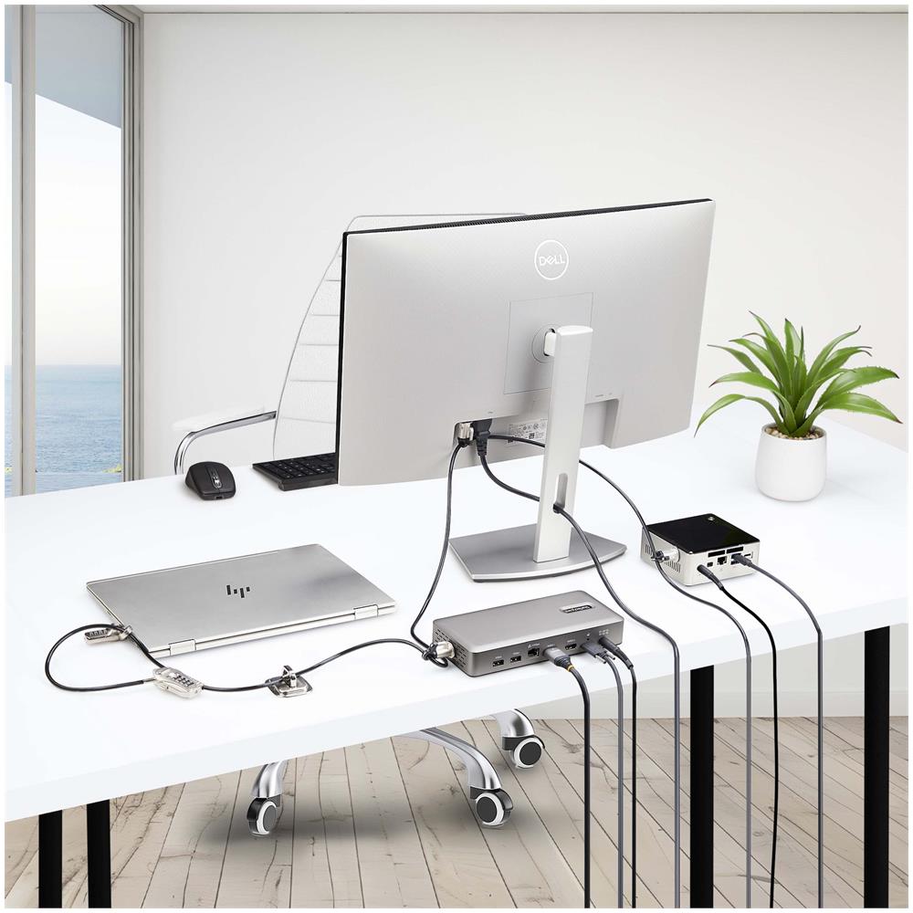 Kit Di Sicurezza Per Computer Portatili /Desktop e Periferiche, Blocco Di Sicurezza Antifurto, K-Slot, Cavo In Acciaio Da 3m, 3 Dispositivi, Serratura a 4 Cifre Ripristinabile Dall'Utente - Foto 9