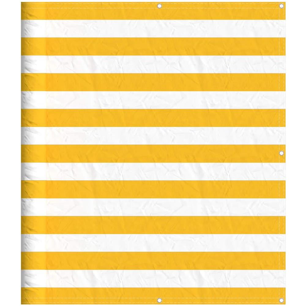 Paravento per Balcone Striscia Gialla e Bianca 120x800 cm - Foto 1