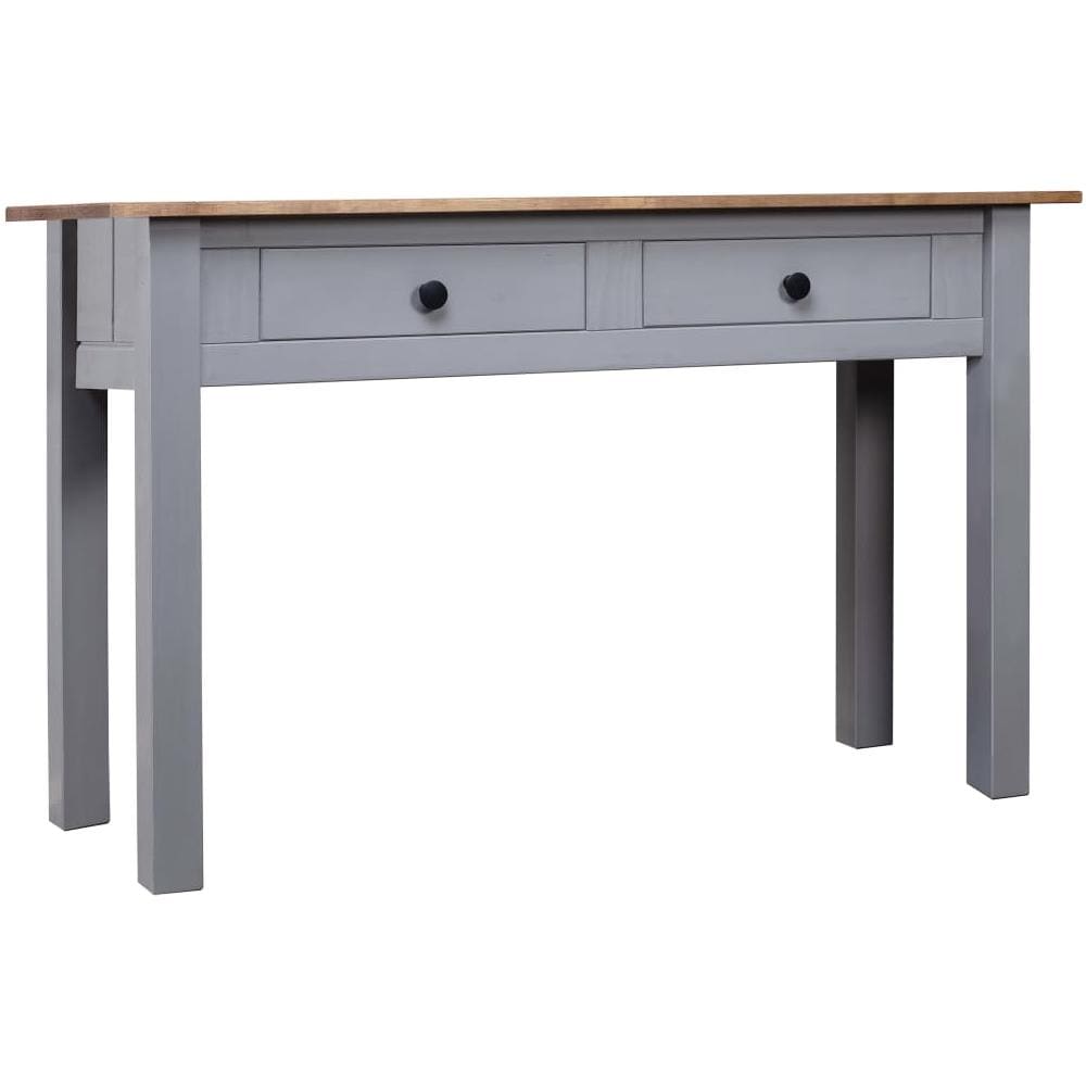 Tavolo Consolle Grigio 110x40x72 cm Legno Massello Pino Panama - Foto 1