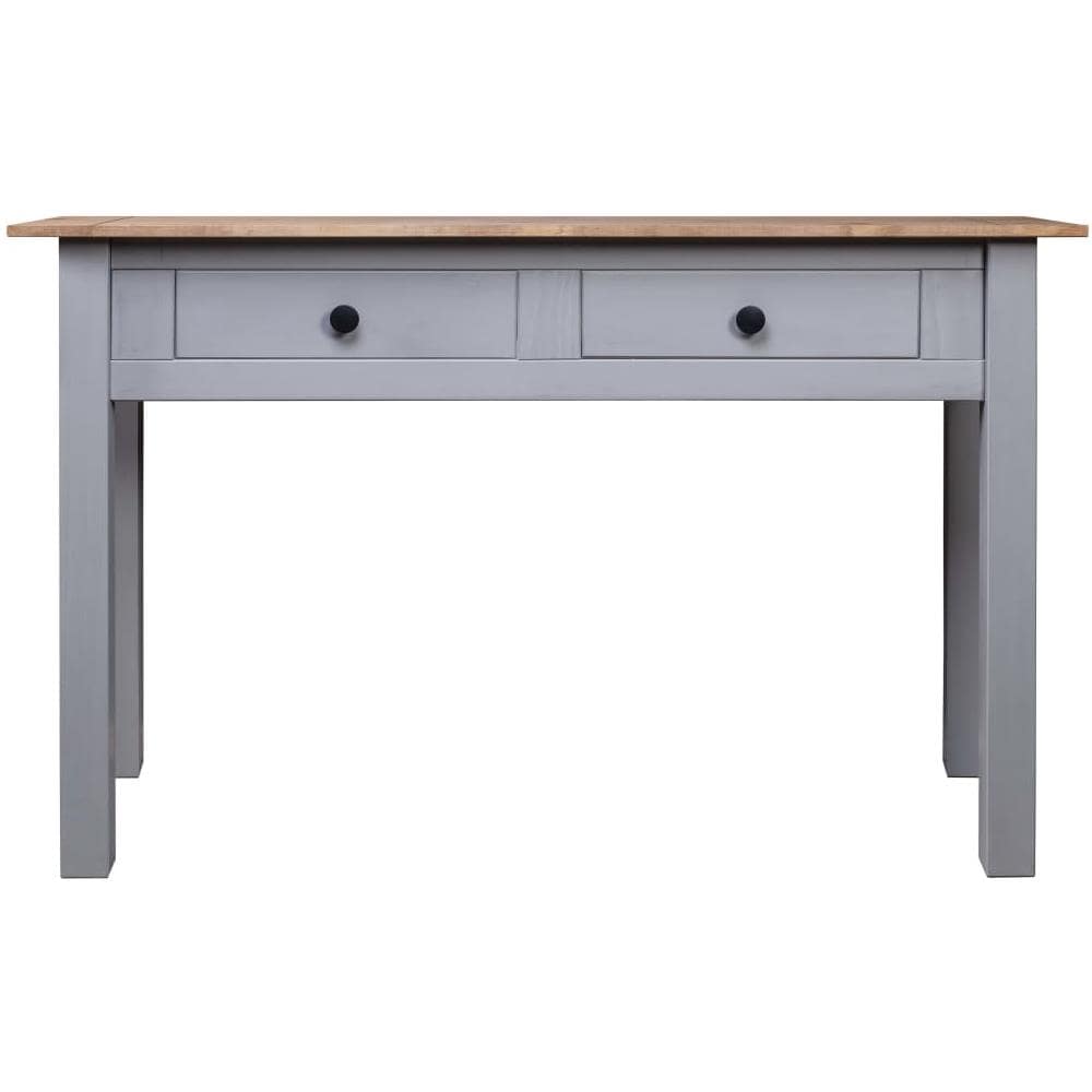 Tavolo Consolle Grigio 110x40x72 cm Legno Massello Pino Panama - Foto 2