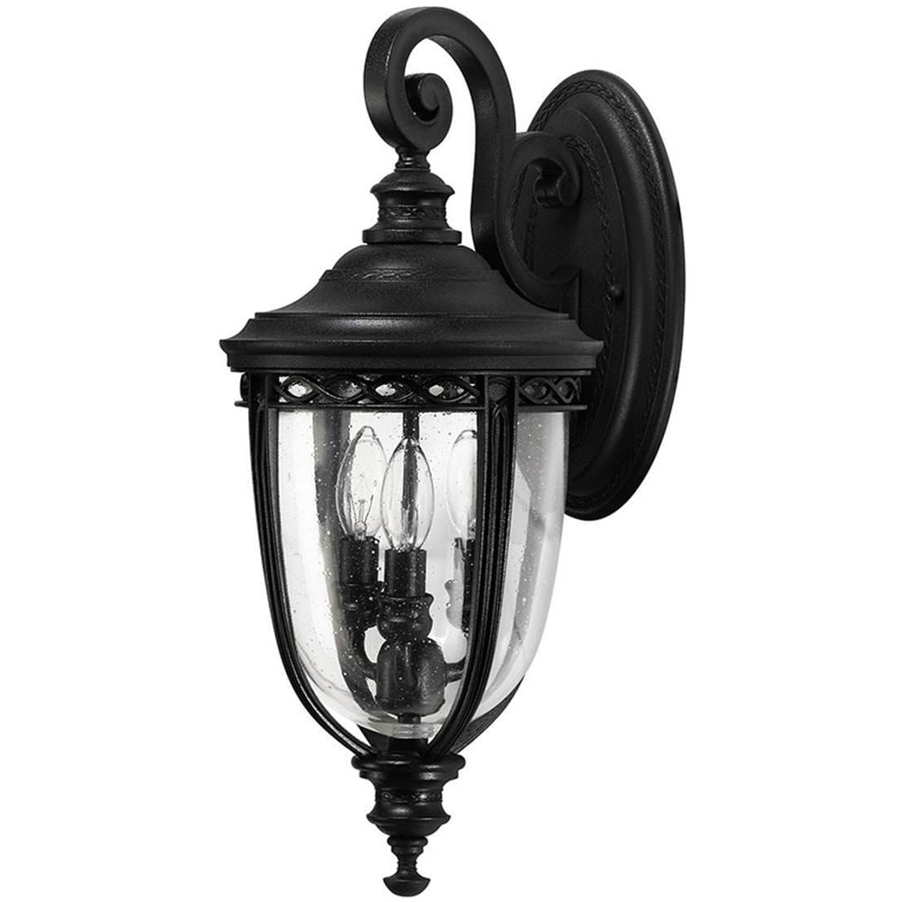 Lanterna A Parete Media Da Esterno 3 Luci Luce Nera Ip44, E14 - Foto 1