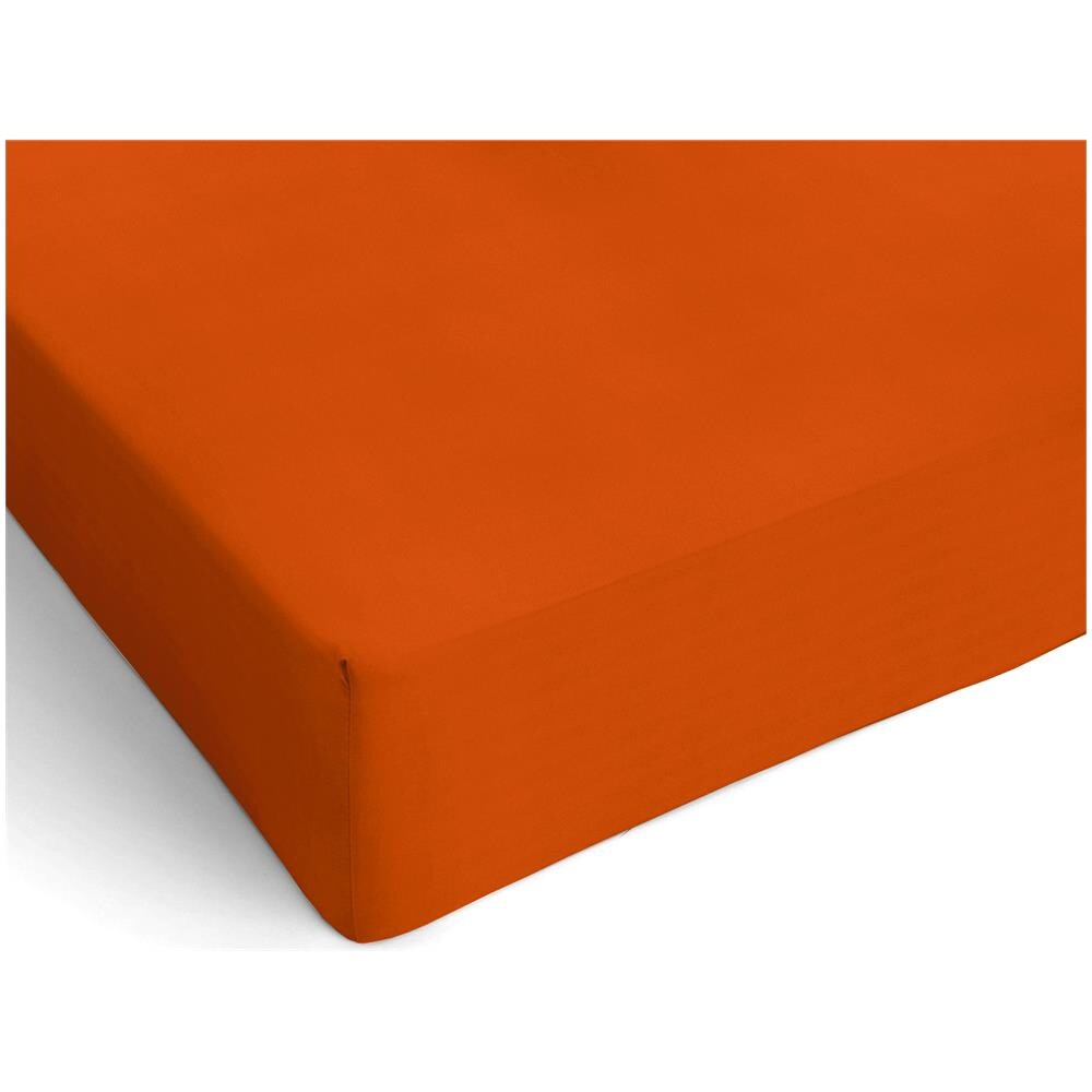 Lenzuolo Sotto Con Angoli In Microfibra - Singolo 89/90 X 190/200 X 25 Cm - Arancio Scuro - Foto 1