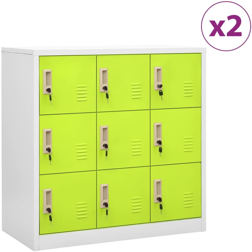 Armadietti Chiavi 2pz Grigio Chiaro Verde 90x45x92,5cm Acciaio - Foto 1