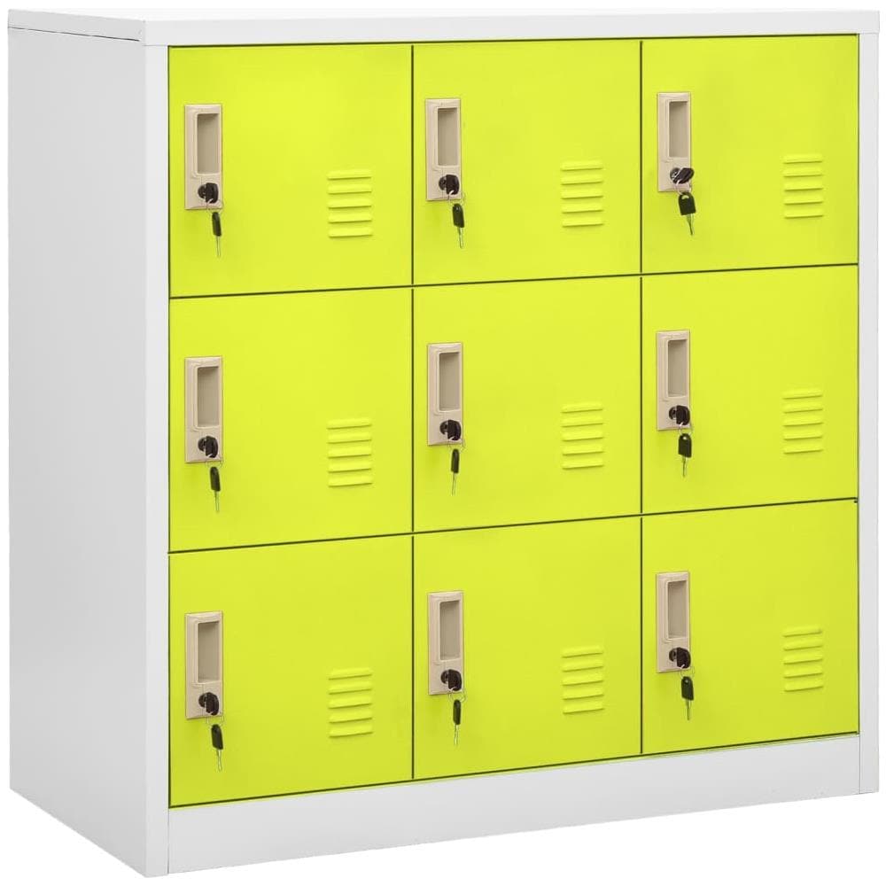 Armadietti Chiavi 2pz Grigio Chiaro Verde 90x45x92,5cm Acciaio - Foto 3