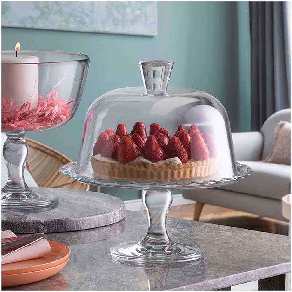 Alzatina Per Dolci 26 Cm In Vetro Con Coperchio Trasparente - Foto 2