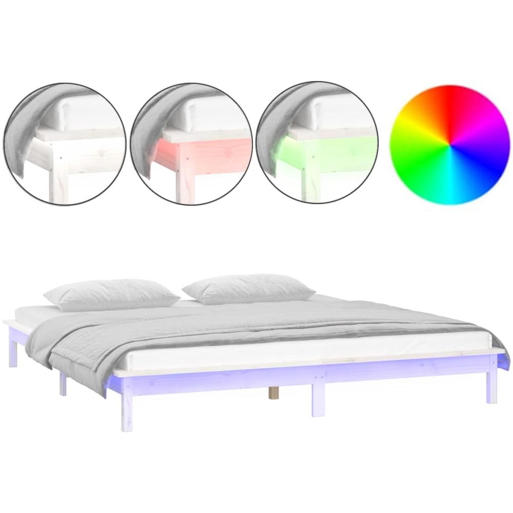 Giroletto LED Bianco 120x190 cm 4FT Small Double Legno Massello - Foto 2