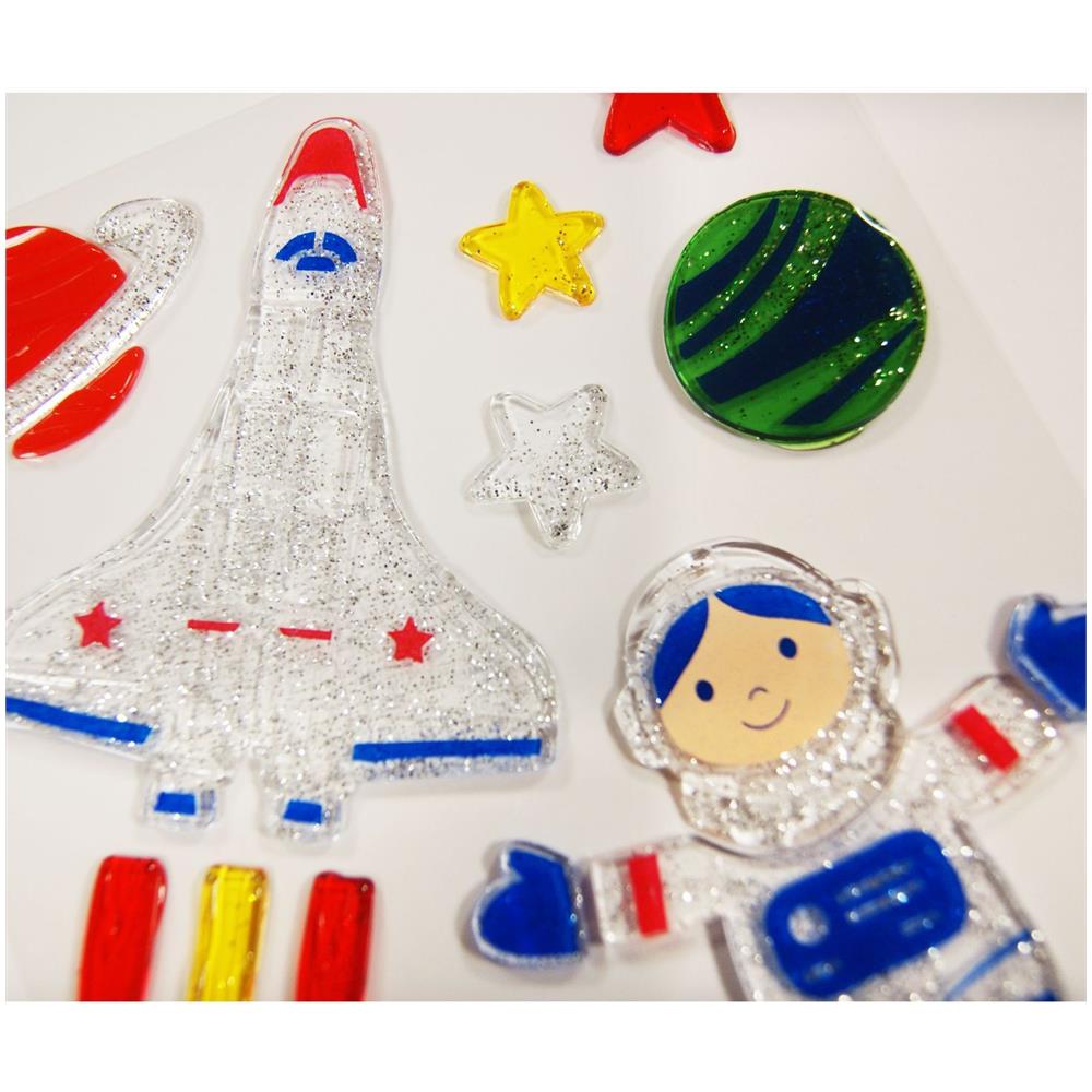 Adesivi In Gel Per Finestre - Astronauta - Glitter - Foto 1