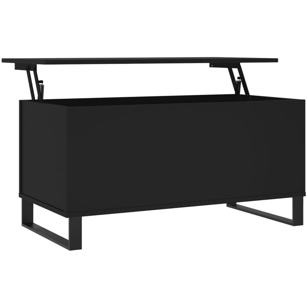 Tavolino Da Salotto Nero 90x44,5x45 Cm In Legno Multistrato - Foto 2