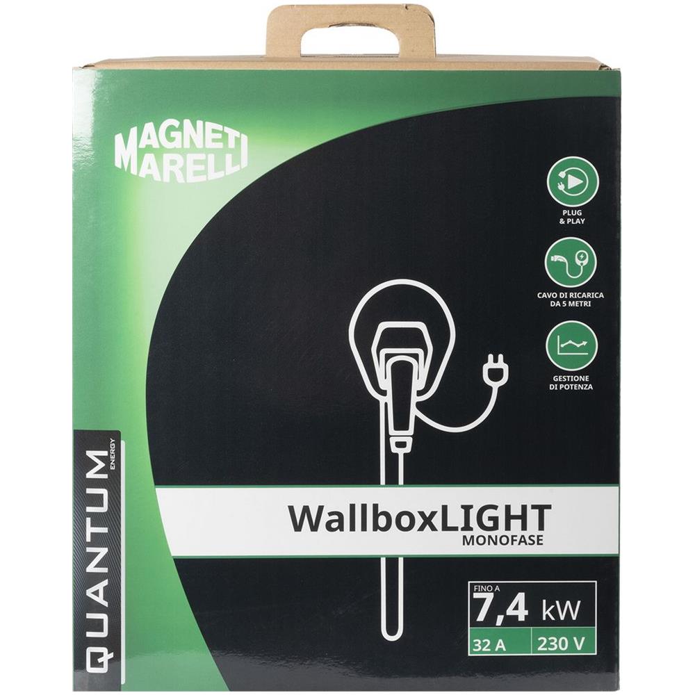 Magneti Marelli Wall Box Light Monofase - Colonnina Ricarica Auto Elettrica Domestica -fino A 7,4 Kw - Spina Tipo 2 Con Cavo 5 Mt - Tensione 230 V E Corrente Di 32 A - Foto 2