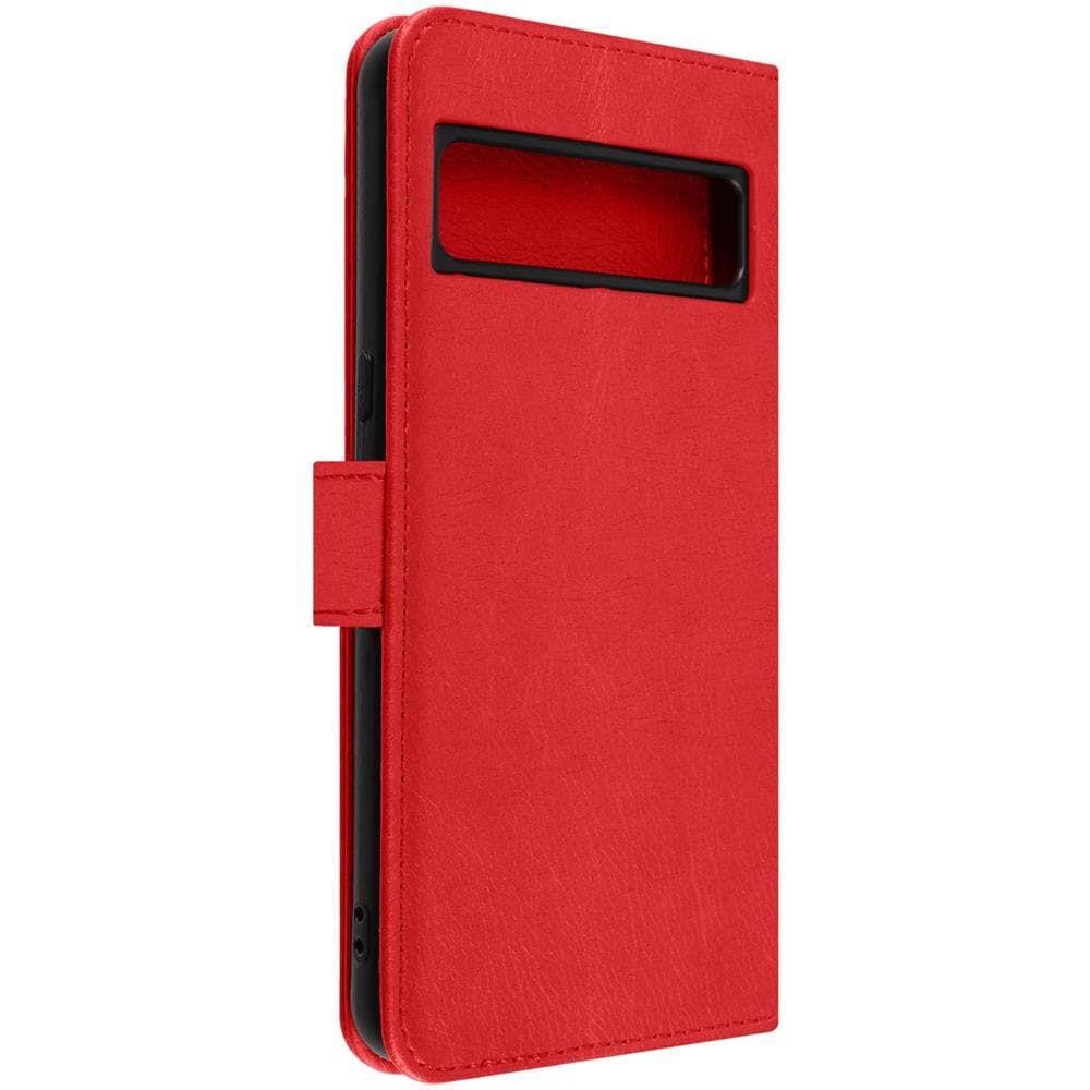 Custodia Per Google Pixel 8 Pro Copertina Portacarte Funzione Supporto Rossa - Foto 1