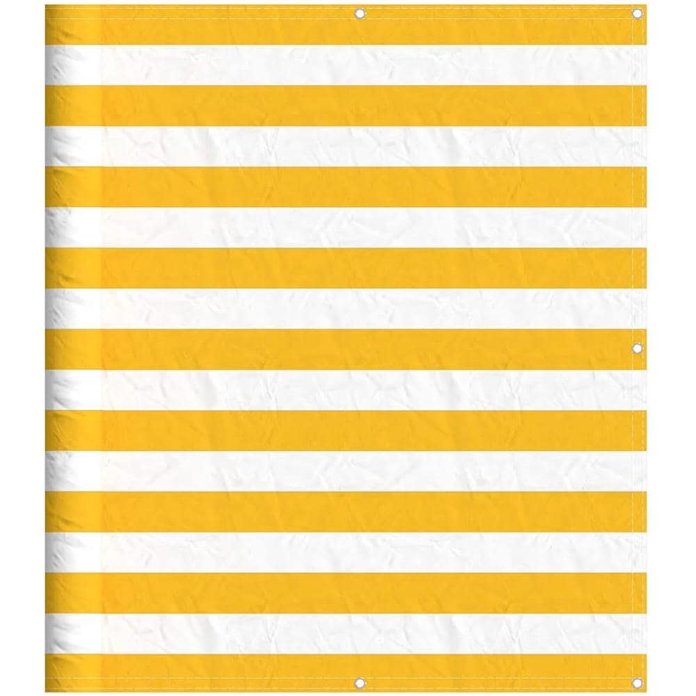 Paravento per Balcone Striscia Gialla e Bianca 120x1000 cm - Foto 1