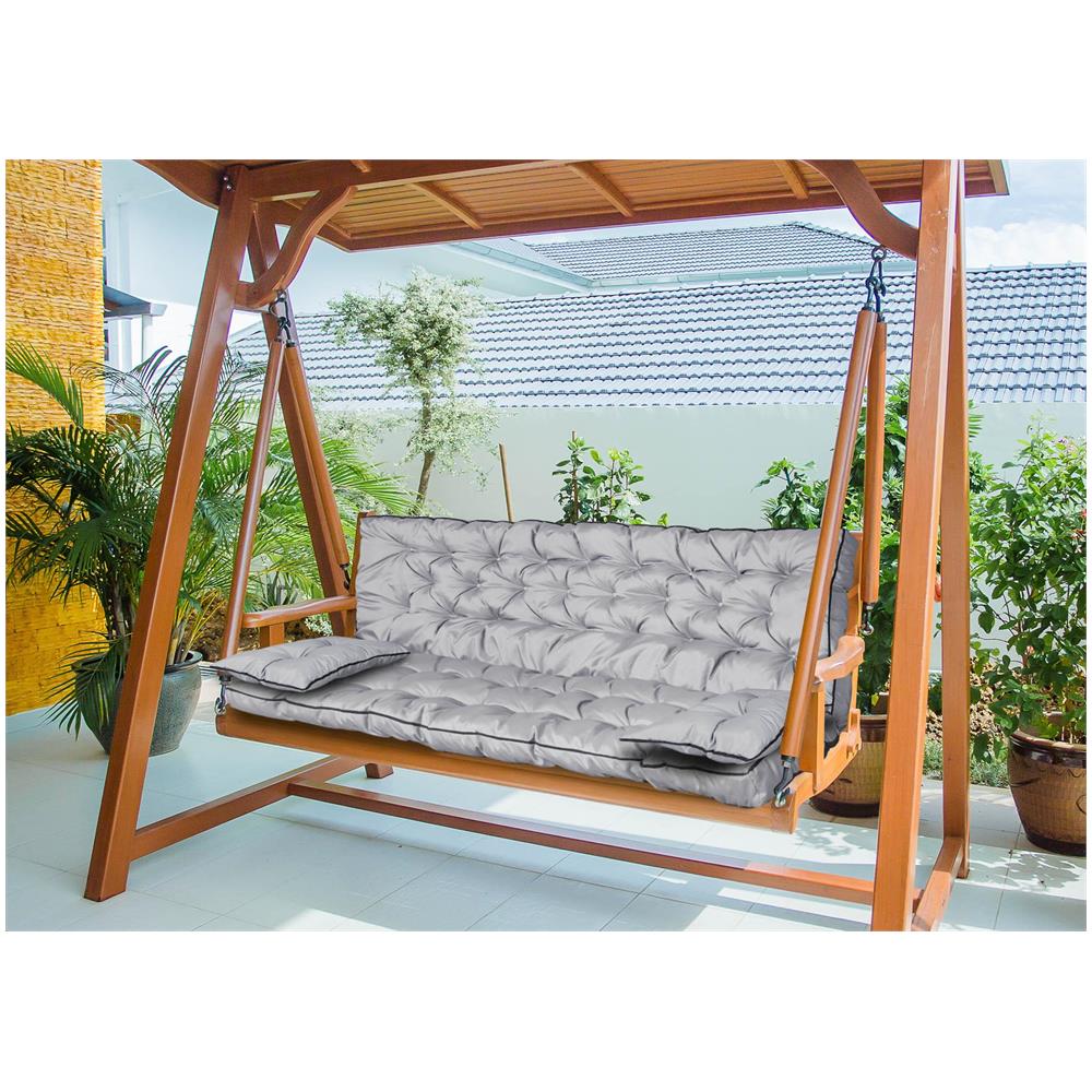 180x60x50 cm Set da giardino impermeabile con cuscino grigio - Foto 2