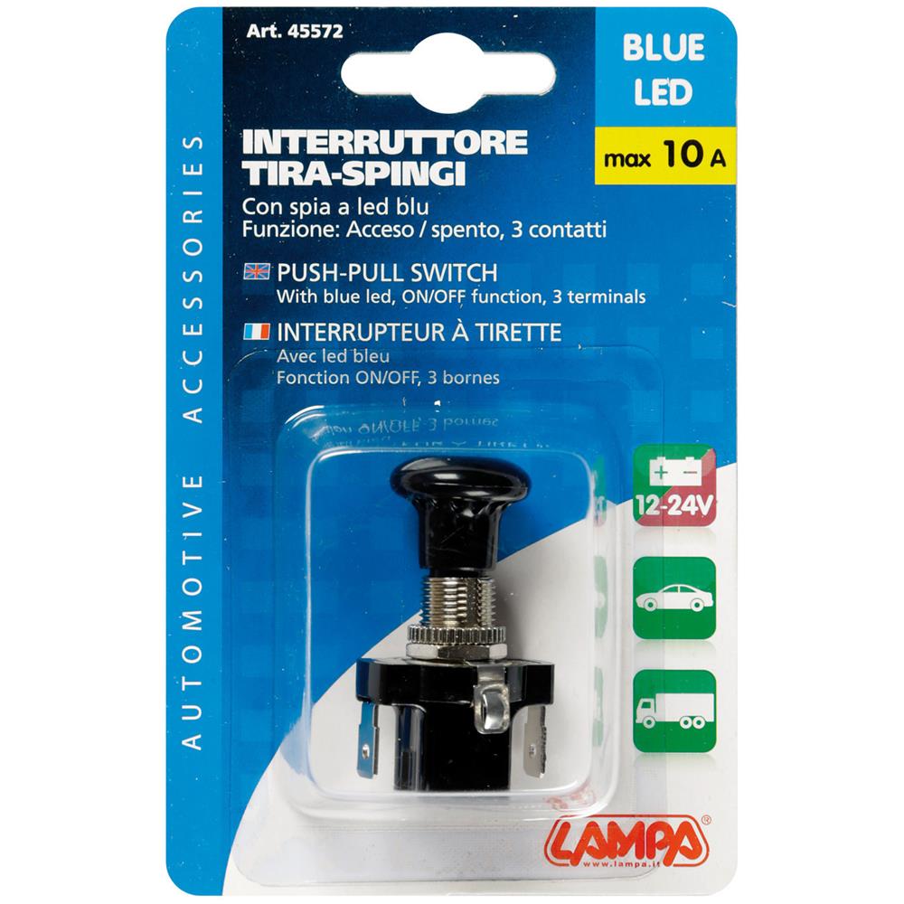 Interruttore Tira / spingi Led Blu 12/24v Max 20a - Foto 4