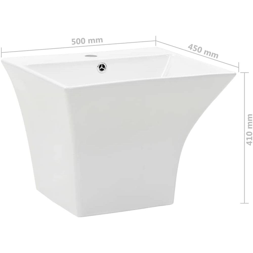 Lavabo A Parete In Ceramica Bianco 500x450x410 Mm - Foto 6
