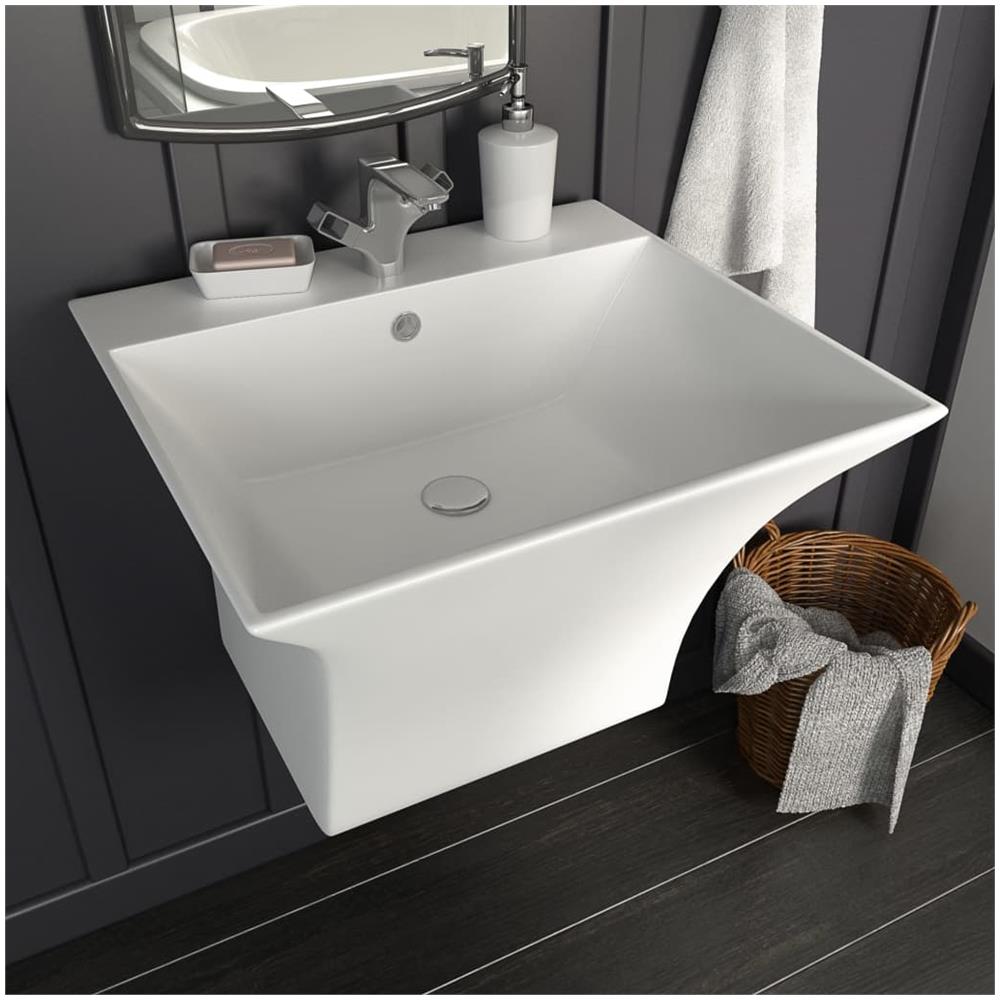 Lavabo A Parete In Ceramica Bianco 500x450x410 Mm - Foto 1